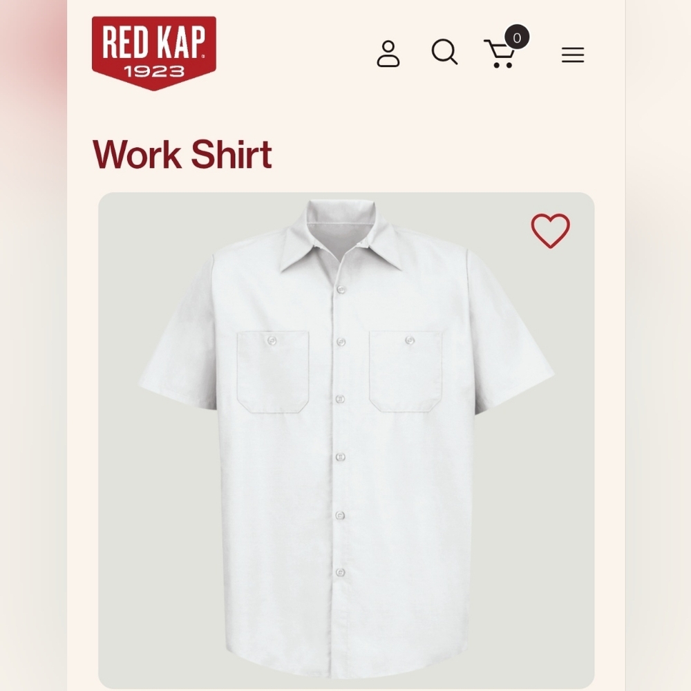 Red Kap Men's Short Sleeve Industrial Work Shirt